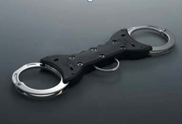 Double locking mechanism (double bladed handcuff)